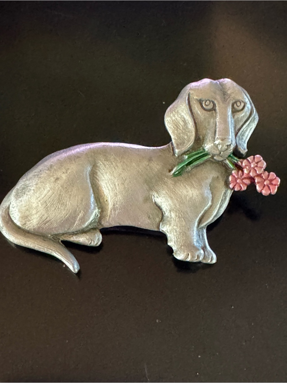 Vintage Dachshund Brooch - Jonette Jewelry